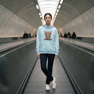 Adults Pastel Highland Cow Hooded Top Aqua - Heritage Of Scotland - AQUA