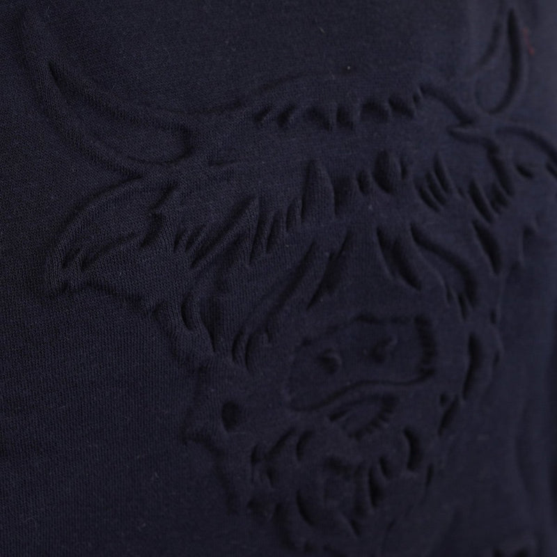 Adults Scotland Highland Cow Embossed Hoodie - Heritage Of Scotland - NAVY / S