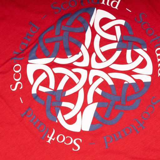 Adults T-Shirts Celtic Round Scotland Red - Heritage Of Scotland - RED