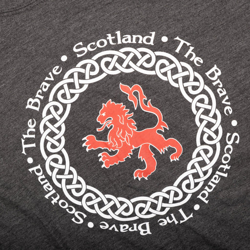 Adults Tshirt Celtic Lion Scot The Brave Charcoal - Heritage Of Scotland - CHARCOAL