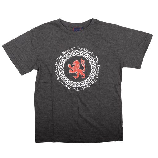Adults Tshirt Celtic Lion Scot The Brave Charcoal - Heritage Of Scotland - CHARCOAL