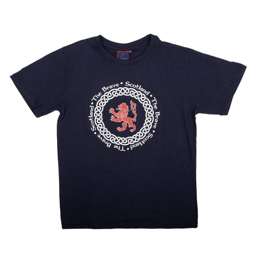 Adults Tshirt Celtic Lion Scot The Brave Navy - Heritage Of Scotland - NAVY