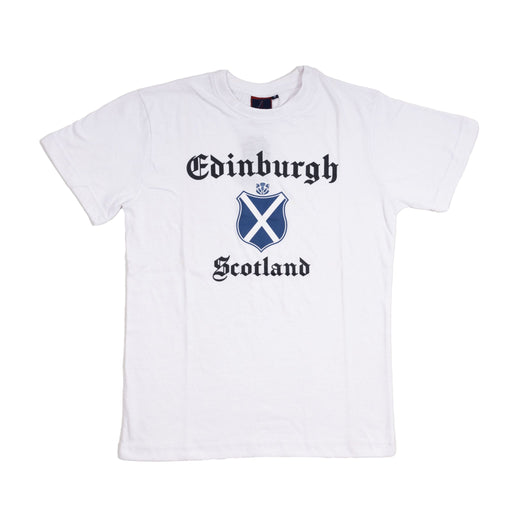 Adults Tshirt Edin Shield/ Scotland White - Heritage Of Scotland - WHITE