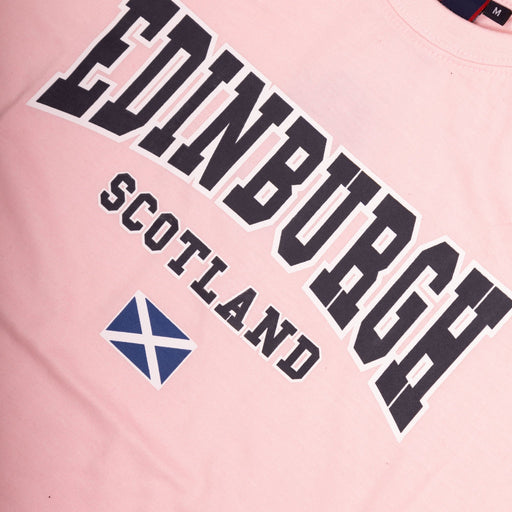 Adults Tshirt Edinburgh/ Scotland / Flag Baby Pink - Heritage Of Scotland - BABY PINK