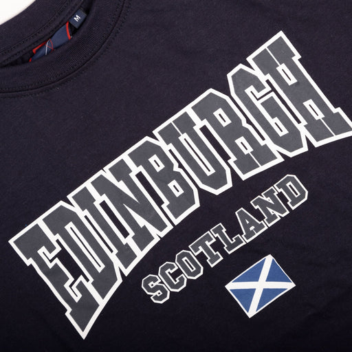 Adults Tshirt Edinburgh/ Scotland / Flag Navy - Heritage Of Scotland - NAVY
