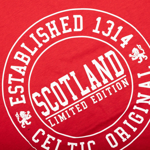 Adults Tshirt Rnd Scotland Est1314 Celt. Red - Heritage Of Scotland - RED