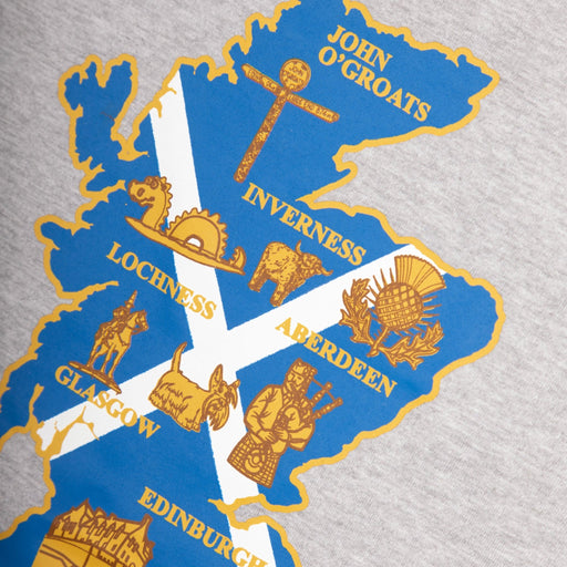 Adults Tshirt Scotland Map Sky Blue - Heritage Of Scotland - SKY BLUE