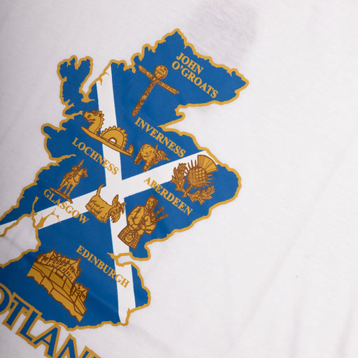 Adults Tshirt Scotland Map White - Heritage Of Scotland - WHITE