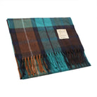 Alex Begg 100% Cashmere Woven Scarf Tartan and Checks - Made in Scotland - BUCHANAN TEAL - Heritage Of Scotland -