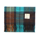 Alex Begg 100% Cashmere Woven Scarf Tartan and Checks - Made in Scotland - BUCHANAN TEAL - Heritage Of Scotland -