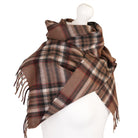 Alex Begg 100% Cashmere Woven Scarf Tartan and Checks - Made in Scotland - MINK OYSTER - Heritage Of Scotland -