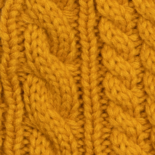 Aran Cable Button Wrap Scarf - Heritage Of Scotland - AMBER