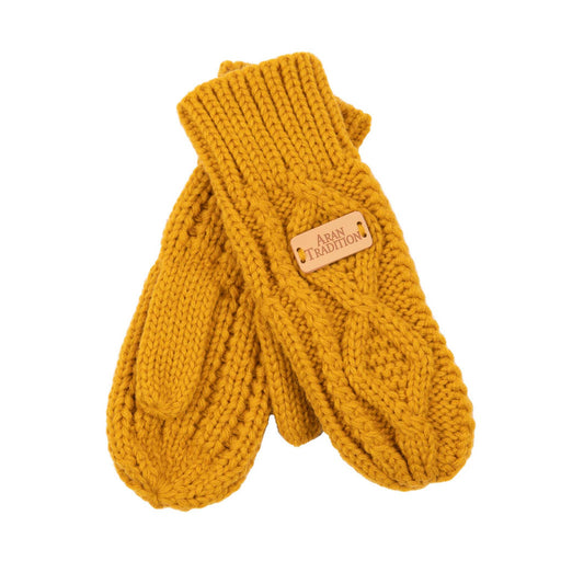 Aran Cable Mitts - Heritage Of Scotland - AMBER