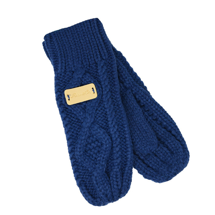 Aran Ladies Knitted 2 - Finger Mittens - Heritage Of Scotland - Navy