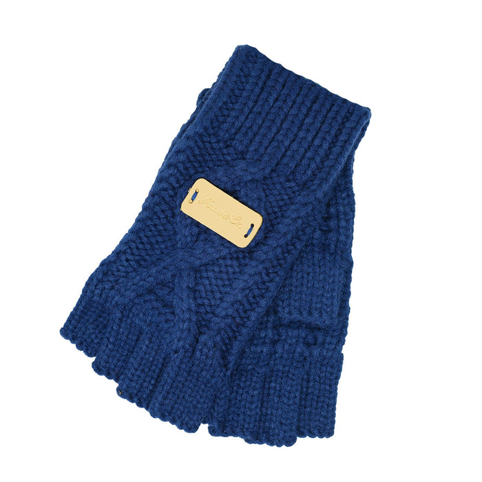 Aran Ladies Knitted Fingerless Gloves - Heritage Of Scotland - Navy