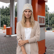 Aran Ladies Knitted Hat - Khaki - Heritage Of Scotland - 