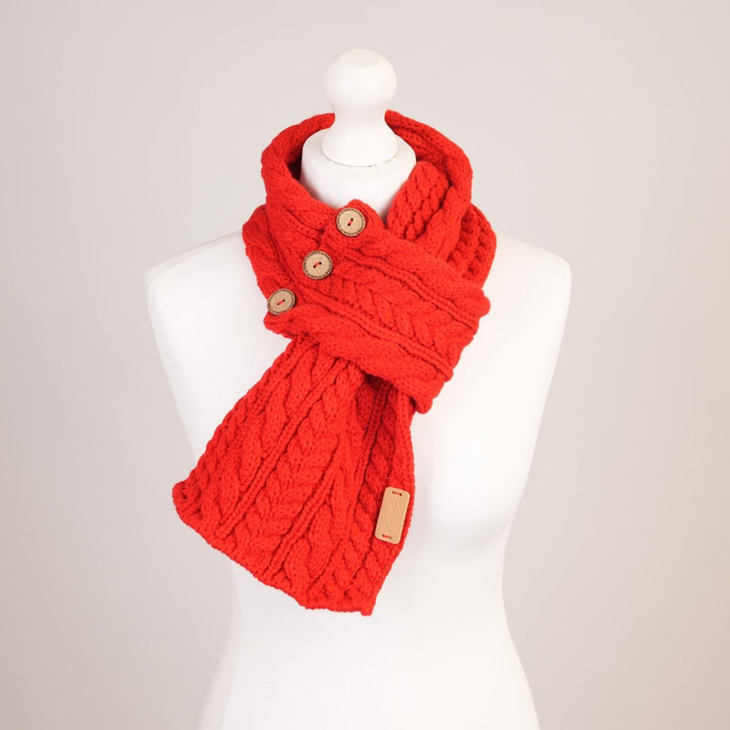 Aran Ladies Scarf - Red - Heritage Of Scotland -