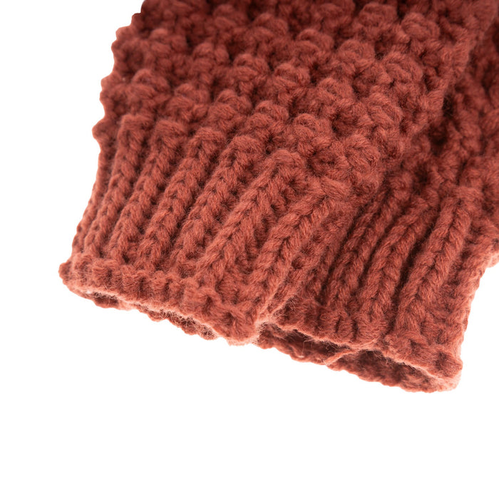 Aran Popcorn Handwarmers - Heritage Of Scotland - RUSTY