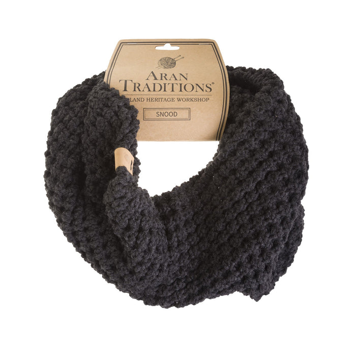 Aran Popcorn Stitch Snood - Heritage Of Scotland - CHARCOAL