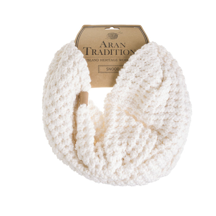 Aran Popcorn Stitch Snood - Heritage Of Scotland - CREAM