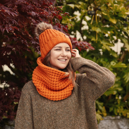 Aran Popcorn Stitch Snood - Heritage Of Scotland - MARMALADE