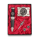 Armstrong Clan Badge, Kilt Pin, Lapel Pin, Cufflinks, Keyring/Key Fob & Gift Set — Fine Pewter by Art Pewter — Made in Scotland (Shiny Finish) - Heritage Of Scotland - Gift Set