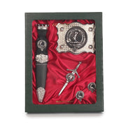 Armstrong Clan Badge, Kilt Pin, Lapel Pin, Cufflinks, Keyring/Key Fob & Gift Set — Fine Pewter by Art Pewter — Made in Scotland (Shiny Finish) - Heritage Of Scotland - Gift Set