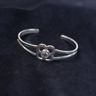 Art Pewter Birthstone Bangle - Silver Plated Pewter - Made in Scotland - April (Crystal) - Heritage Of Scotland -