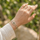 Art Pewter Birthstone Bangle - Silver Plated Pewter - Made in Scotland - January (Garnet) - Heritage Of Scotland -