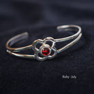 Art Pewter Birthstone Bangle - Silver Plated Pewter - Made in Scotland - July (Ruby) - Heritage Of Scotland -