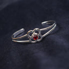 Art Pewter Birthstone Bangle - Silver Plated Pewter - Made in Scotland - July (Ruby) - Heritage Of Scotland -