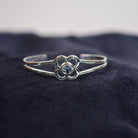 Art Pewter Birthstone Bangle - Silver Plated Pewter - Made in Scotland - March (Aquamarine) - Heritage Of Scotland -