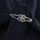 Art Pewter Birthstone Bangle - Silver Plated Pewter - Made in Scotland - March (Aquamarine) - Heritage Of Scotland -