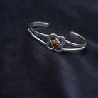 Art Pewter Birthstone Bangle - Silver Plated Pewter - Made in Scotland - November (Topaz) - Heritage Of Scotland -