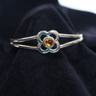 Art Pewter Birthstone Bangle - Silver Plated Pewter - Made in Scotland - November (Topaz) - Heritage Of Scotland -