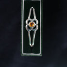 Art Pewter Birthstone Bangle - Silver Plated Pewter - Made in Scotland - November (Topaz) - Heritage Of Scotland -