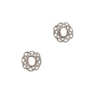 Art Pewter Celtic Birthstone Earrings - Silver Plated Pewter - Made in Scotland - Heritage Of Scotland - April (Crystal)