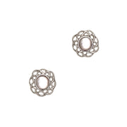 Art Pewter Celtic Birthstone Earrings - Silver Plated Pewter - Made in Scotland - Heritage Of Scotland - April (Crystal)