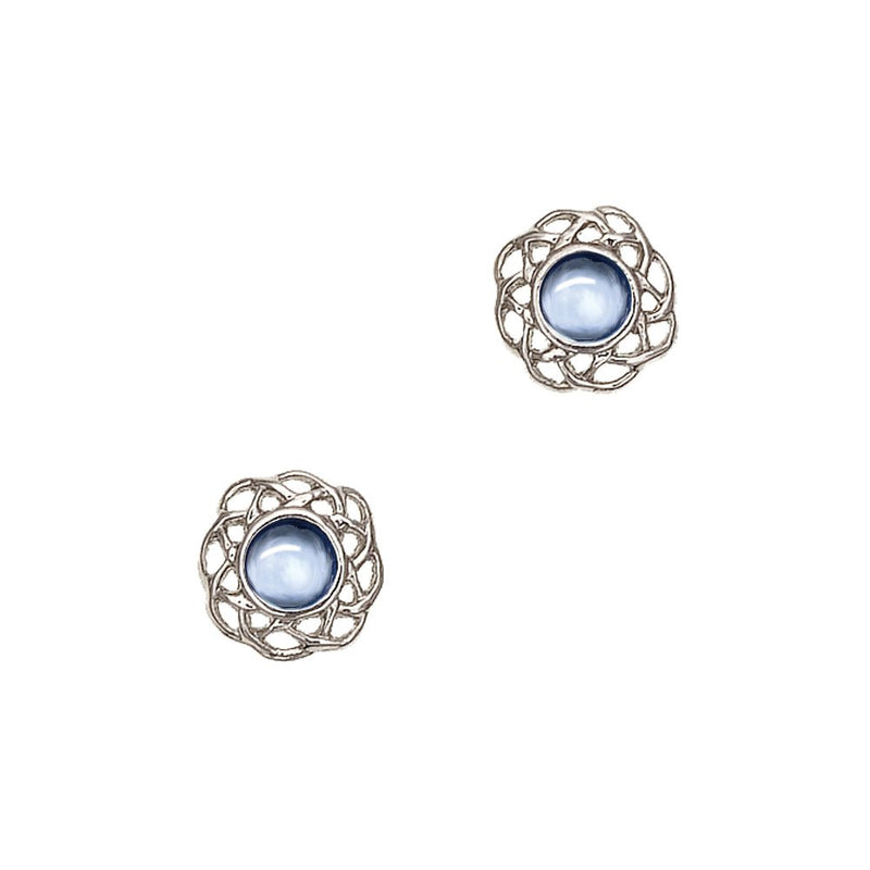 Art Pewter Celtic Birthstone Earrings - Silver Plated Pewter - Made in Scotland - Heritage Of Scotland - December (Turquoise)