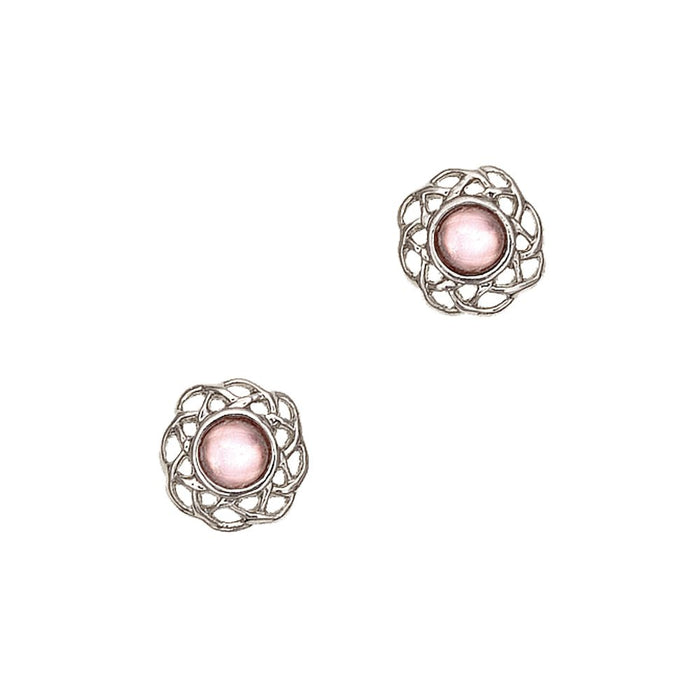 Art Pewter Celtic Birthstone Earrings - Silver Plated Pewter - Made in Scotland - Heritage Of Scotland - June (Light Amethyst)