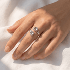 Art Pewter Celtic Birthstone Ring - Silver Plated Pewter - Made in Scotland - April (Crystal) - Heritage Of Scotland -
