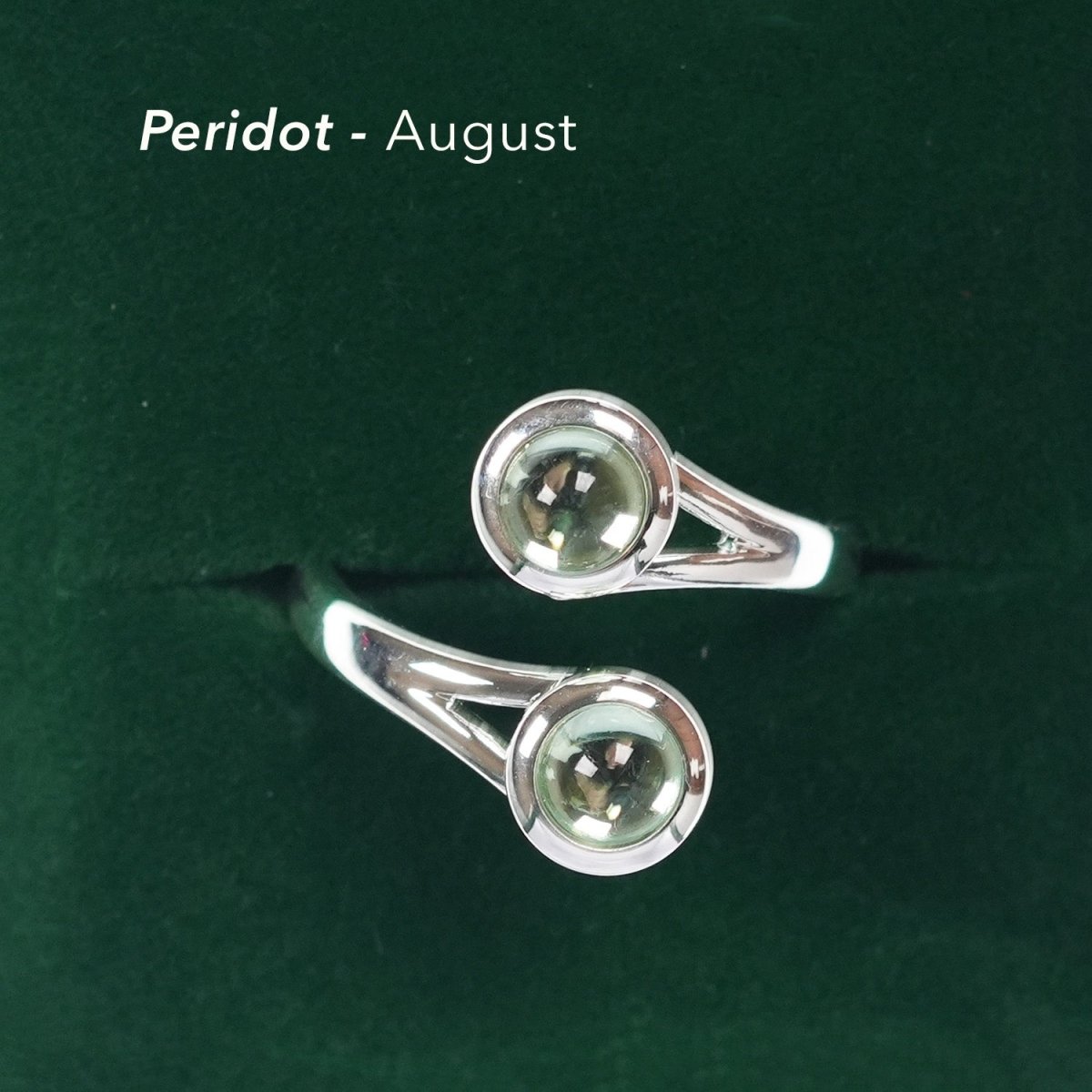 Art Pewter Celtic Birthstone Ring - Silver Plated Pewter - Made in Scotland - August (Peridot) - Heritage Of Scotland -