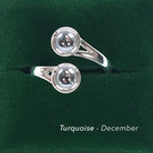 Art Pewter Celtic Birthstone Ring - Silver Plated Pewter - Made in Scotland - December (Turquoise) - Heritage Of Scotland -