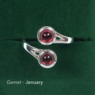 Art Pewter Celtic Birthstone Ring - Silver Plated Pewter - Made in Scotland - January (Gamet) - Heritage Of Scotland -