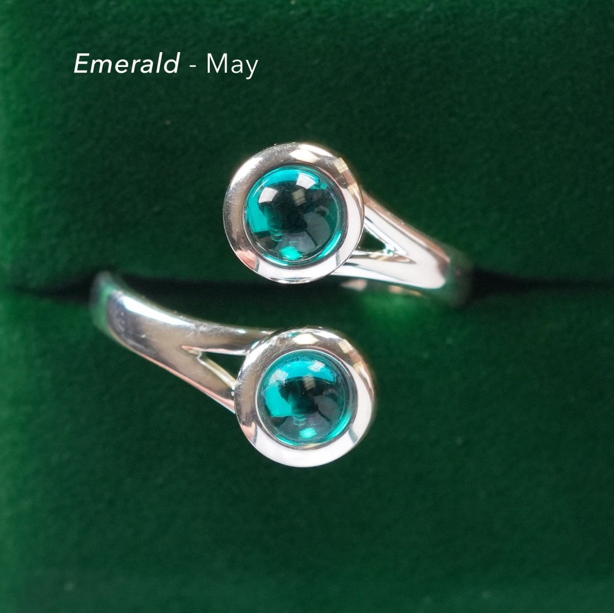 Art Pewter Celtic Birthstone Ring - Silver Plated Pewter - Made in Scotland - May (Emerald) - Heritage Of Scotland -