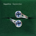 Art Pewter Celtic Birthstone Ring - Silver Plated Pewter - Made in Scotland - September (Sapphire) - Heritage Of Scotland -
