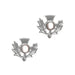 Art Pewter Scottish Thistle Birthstone Earrings - Silver - Plated Pewter - Made in Scotland - Heritage Of Scotland - April (Crystal)
