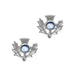 Art Pewter Scottish Thistle Birthstone Earrings - Silver - Plated Pewter - Made in Scotland - Heritage Of Scotland - December (Turquoise)
