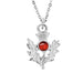 Art Pewter Scottish Thistle Birthstone Pendant - Silver Plated Pewter - Made in Scotland - Heritage Of Scotland - July (Ruby)
