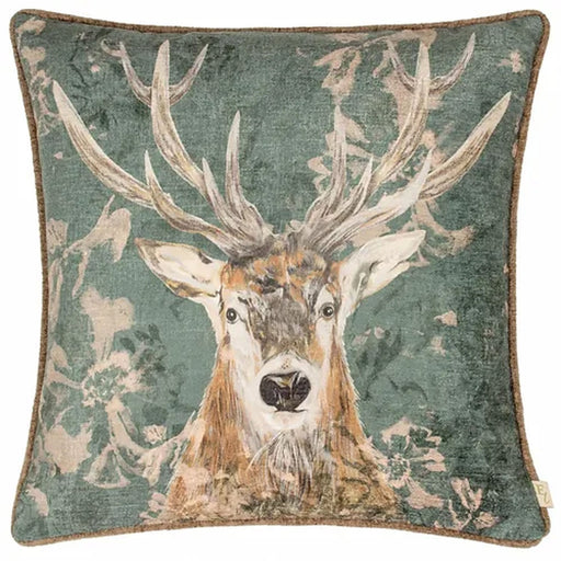 Avebury Stag Cushion - Heritage Of Scotland - PETROL